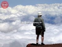 Haleakala Volcano Hiker Clouds