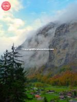 Switzerland Clouds Cliffs Lauterbrunnen