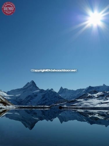 First Lake Schreckhorn Reflections Sun