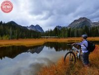 Mountain Biker Fishhook Canyon Fall Reflections