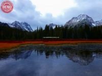 Sawtooths Fall Color Icy Reflections